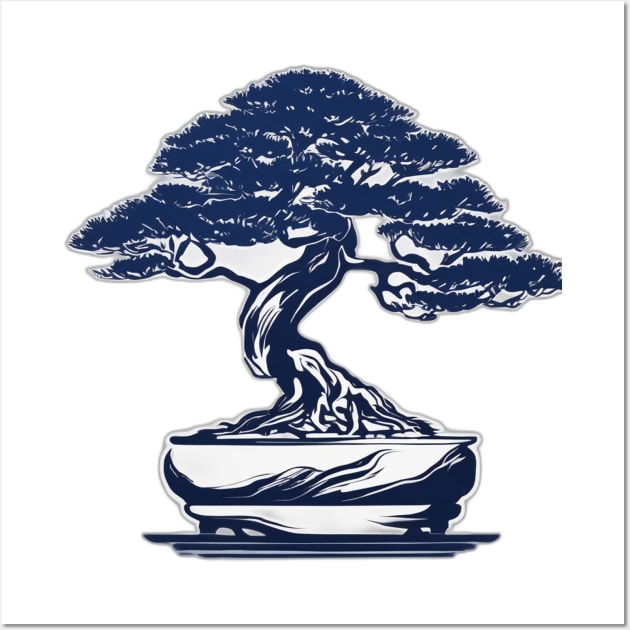 Majestic Blue Bonsai Tree Artwork No. 567 Wall Art by cornelliusy